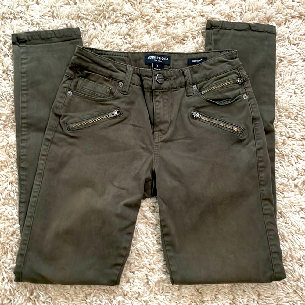 Army Green Stretch Skinny Jeans
